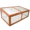 A wooden cold frame with a transparent lid and sides, shown against a white background. Produktbild-Vorschau