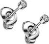 viva-adorno Titan Ohrstecker Ohrringe 3mm Kristall Zirkonia Produktbild-Vorschau 1