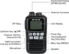 An instructional diagram of a handheld radio with labels pointing to different parts and functions. Voir les images du produit