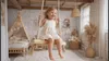 Huśtawka drewniana do ogrodu domu boho loft 49 cm bujak Podgląd zdjęcia produktu 3