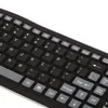 A close-up view of a black keyboard with gray keys. Voir les images du produit