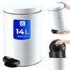 Odpadkový koš KADAX "Melfi", pedálový koš z bílé oceli, 14 Náhled obrázku produktu 1