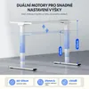 Collage of an adjustable standing desk with information overlays and diagrams. Náhled obrázku produktu