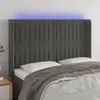LED Kopfteil Dunkelgrau 147x16x118/128 cm Samt Produktbild-Vorschau 2