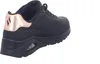 A side view of a black Skechers sneaker with rose gold accents. Anteprima dell’immagine prodotto