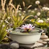 Mini Gartenteich rund beige - 52 cm - Garten Deko Metall Produktbild-Vorschau 3