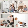 A collage of four images showing a vacuum cleaner being used in different home settings, including a living room, a child's play tent, and a bedroom. Náhľad obrázku produktu