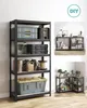 A collage of images showing storage shelves in different configurations and settings. Náhled obrázku produktu
