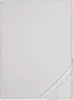 A flat lay of a white fitted sheet with elasticated corners. Produktbild-Vorschau
