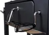 A close-up shot of the handles and part of the side of a black grill. Podgląd zdjęcia produktu