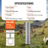 A roll of galvanized steel wire mesh is shown in front of a blurred background of chickens in a grassy area. Specifications and dimensions are displayed in text boxes. Náhľad obrázku produktu