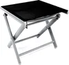 Garten Klapphocker / Fußhocker Aluminium - Textilen Silbergrau/Schwarz Produktbild-Vorschau