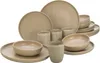 A collection of stoneware dishes and cups arranged on a white background. Produktbild-Vorschau