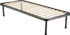 A bed frame with wooden slats and metal legs against a white background. Produktbild-Vorschau