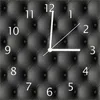 Wallario Design Wanduhr Schwarze Ledertür aus Echtglas, Produktbild-Vorschau 1