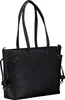 A black tote bag with embossed logos. Produktbild-Vorschau
