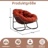 A diagram showing the dimensions of a rocking chair, with icons indicating load capacity, packaging, and assembly. Anteprima dell’immagine prodotto