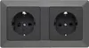 MILOS Set 2 Steckdosen, 250V, 16A, antracite Anteprima dell’immagine prodotto 1