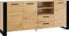 A wooden sideboard with black accents against a white background. Náhled obrázku produktu