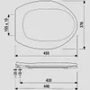 Technical drawing with dimensions of a toilet seat. Produktbild-Vorschau