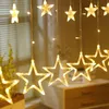Peviasot LED Lichterkette Sterne Lichtervorhang 12 Sterne Produktbild-Vorschau 1