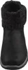 A black boot with a knitted cuff is shown from the front. Voir les images du produit