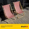 Chaise longue - rayée étroite - rouge - pliable - en bois Voir les images du produit 5