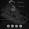 Exploded view of a black phone case with labels pointing out its features. Produktbild-Vorschau