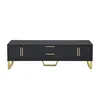 A black TV cabinet with gold accents and legs, presented on a white background. Produktbild-Vorschau