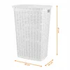 Rattan Wäschekorb 65 Liter mit Klappdeckel - Farbe: Weiß Produktbild-Vorschau 2