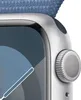 Apple Watch 9 GPS 41mm Silber Alu Winterblau Sport Loop Produktbild-Vorschau 3