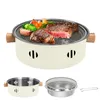 Přenosný 28cm gril na dřevěné uhlí, bezdýmný stolní gril s Náhled obrázku produktu 4