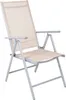 6er Set Garten Klappstuhl Hochlehner Alu - Textilen 7- Positionen Silbergrau/Beige Produktbild-Vorschau