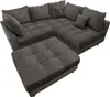 Moderne Wohnlandschaft KENT 220cm grau Samt Ecksofa Produktbild-Vorschau 9