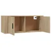 A wall-mounted cabinet with two doors and two open compartments. Produktbild-Vorschau