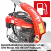 Close-up of a red and silver engine with text overlays and a fuel pump icon. Produktbild-Vorschau