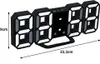 A digital clock with LED display and dimensions indicated. Produktbild-Vorschau