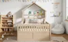 Hausbett Kinderbett 140x200 cm Kiefer Massivholz Cream mit Produktbild-Vorschau 7