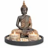 Buddha mit Teelicht 22cm Deko-Statue Deko-Figur Produktbild-Vorschau 1