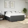 vidaXL Boxspringbed met matras, donkergrijs, 180x200 cm, Productafbeelding-voorbeeld 4