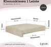 A diagram showing the dimensions of a beige cushion. Náhled obrázku produktu