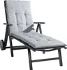 A grey chaise lounge with a cushion on a white background. Produktbild-Vorschau