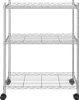 vidaXL Portaoggetti a 3 ripiani con rotelle 60x35x81 cm Anteprima dell’immagine prodotto 10