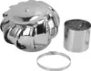 A stainless steel turbine roof vent and its components are displayed against a white background. Podgląd zdjęcia produktu
