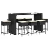 CLORIS 9-tlg. Gartenbar-Set mit Kissen Schwarz Poly Rattan Produktbild-Vorschau 2