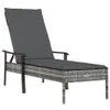 Sonnenliege mit Auflage Grau Poly Rattan Produktbild-Vorschau 1