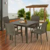 Poly Rattan Tisch Quadratisch mit 4 Bunten Stühlen 90x90 Produktbild-Vorschau 2