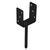 A black metal U-shaped post anchor with a threaded rod extending from the bottom, isolated on a white background. Produktbild-Vorschau