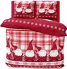 Winter Bettwäsche 200x220 cm Wichtel Weihnachten rot weiß Produktbild-Vorschau 1