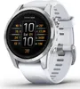 A white Garmin Epix Pro (Gen 2) smartwatch with a silver bezel is shown against a white background. The watch face displays various metrics and the time. Náhľad obrázku produktu